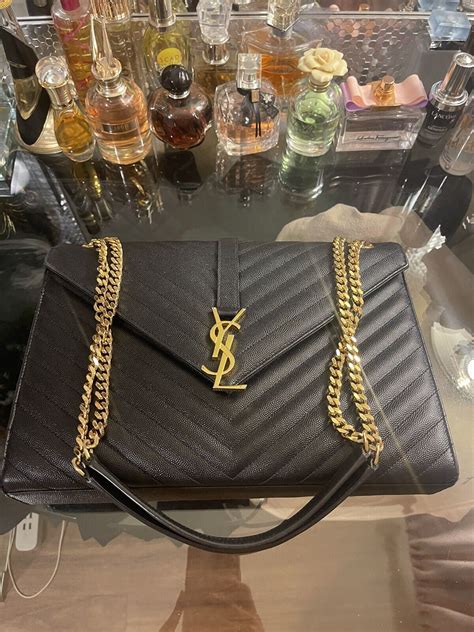 ysl envelope bag large sizeysl envelope bag large used|ysl small envelope crossbody bag.